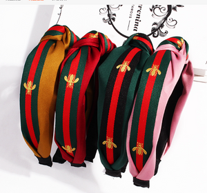 2 Pack Bee Knot Hairband Minimalist Headband Thick Headband British Style Hairband Hair Hoop Fabric Headband - Zealer