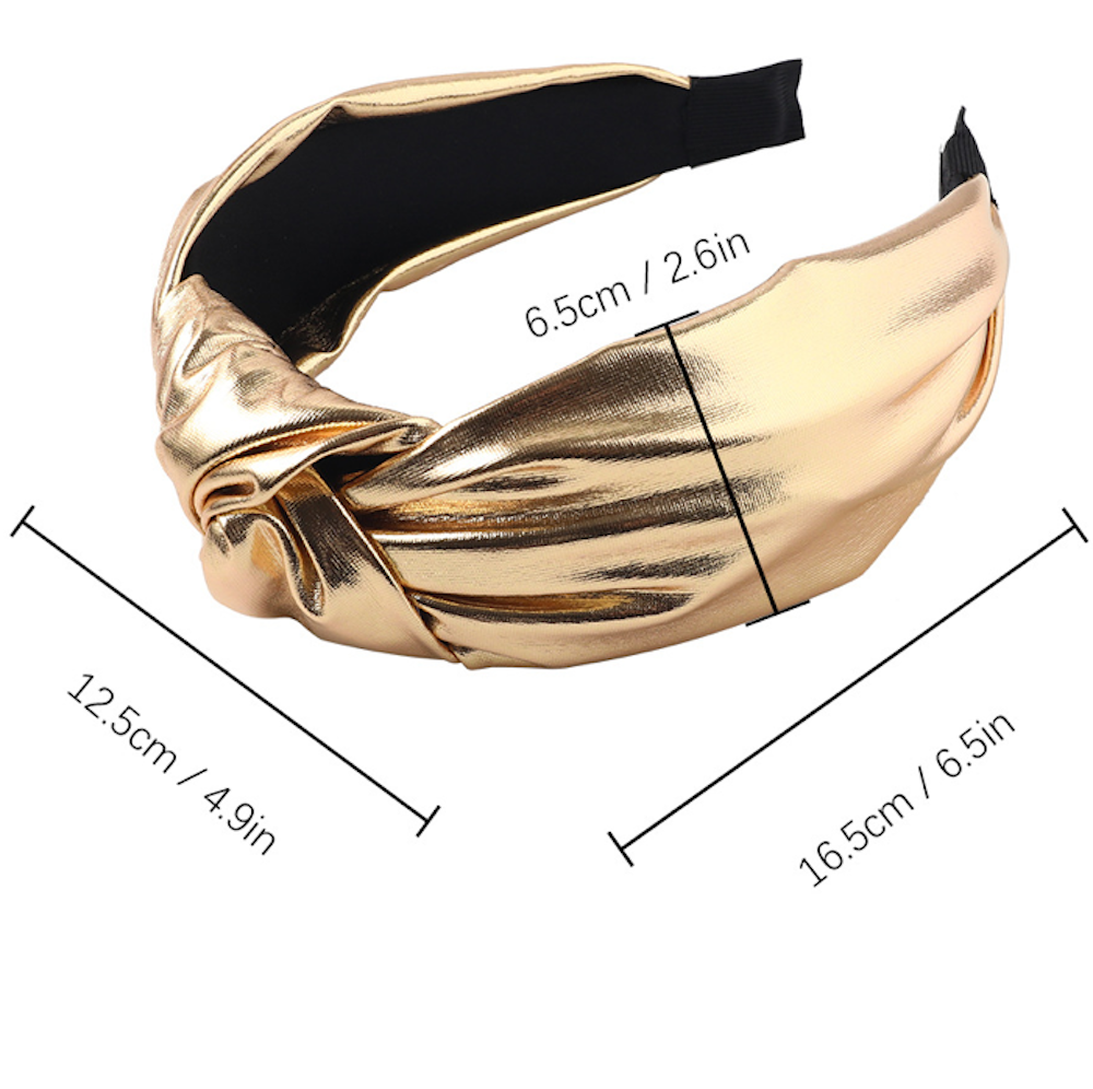 2 Pack PU Leather Knot Hairband Minimalist Headband Thick Headband British Style Hairband Hair Hoop Fabric Headband - Zealer