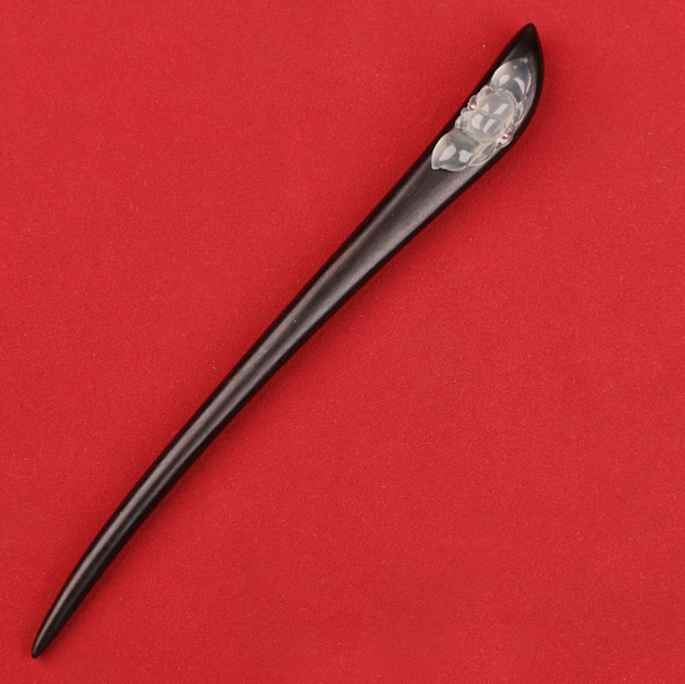 Vintage Jade Ebony Wood Hair Stick Minimalist Hair Stick Hair Holder - Zealer