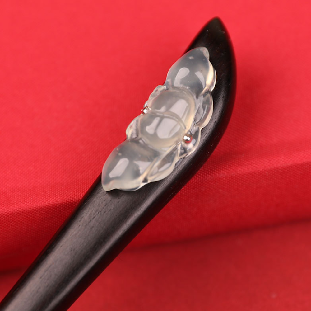 Vintage Jade Ebony Wood Hair Stick Minimalist Hair Stick Hair Holder - Zealer