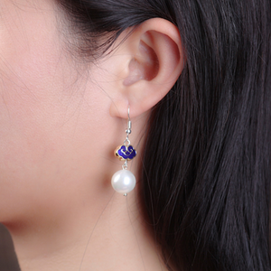 Vintage White Pearl Earrings Lucky Cloud Long Dangle Earrings - Zealer