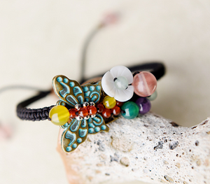 Red Agate Bead Chinese Bracelet Statement Bracelet Infinity Charm Bracelet Unique Gift - Zealer