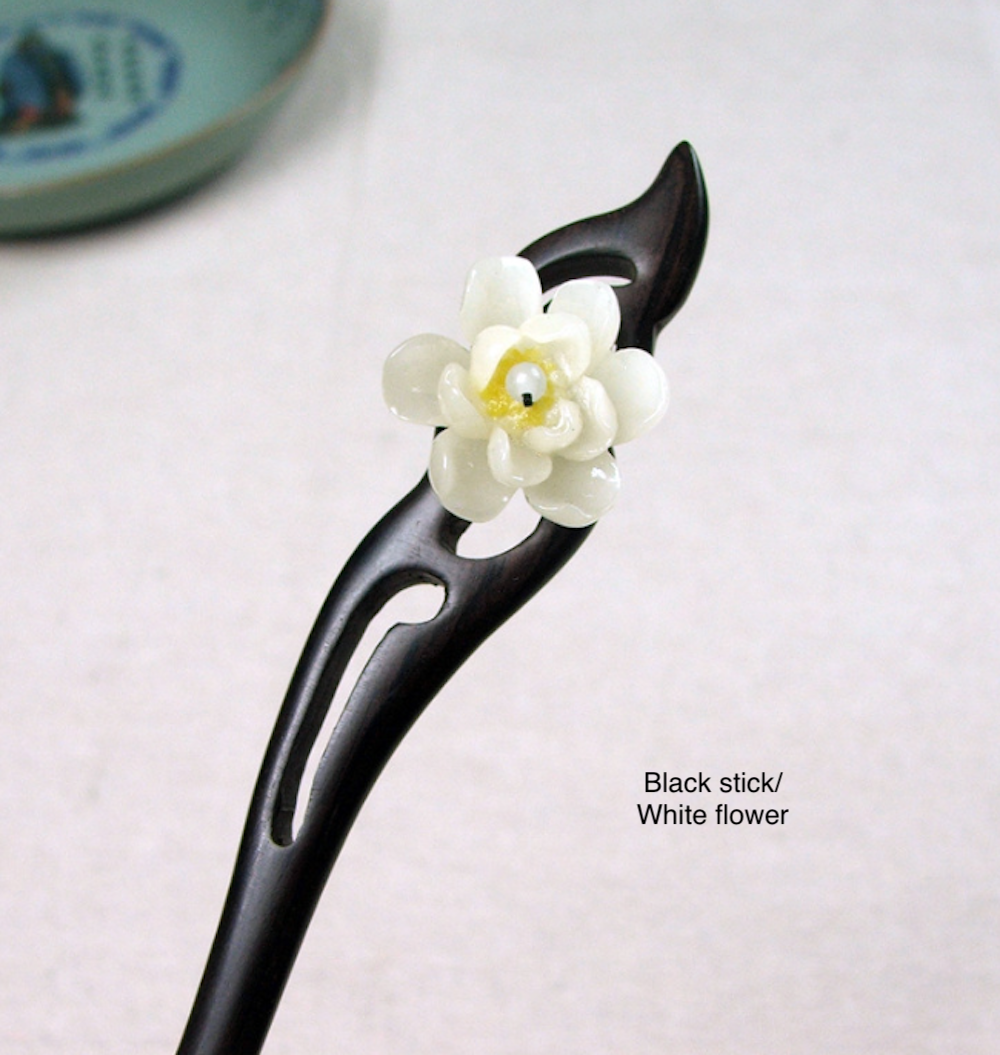 Vintage Flower Ebony Wood Hair Stick Minimalist Hair Stick Hair Holder - Zealer