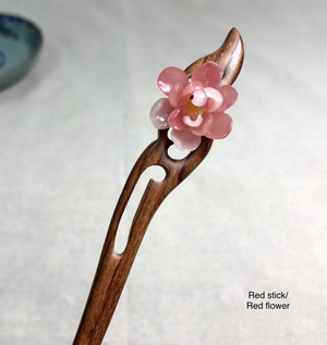 Vintage Flower Ebony Wood Hair Stick Minimalist Hair Stick Hair Holder - Zealer