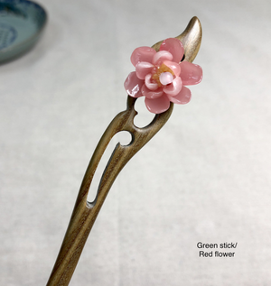 Vintage Flower Ebony Wood Hair Stick Minimalist Hair Stick Hair Holder - Zealer