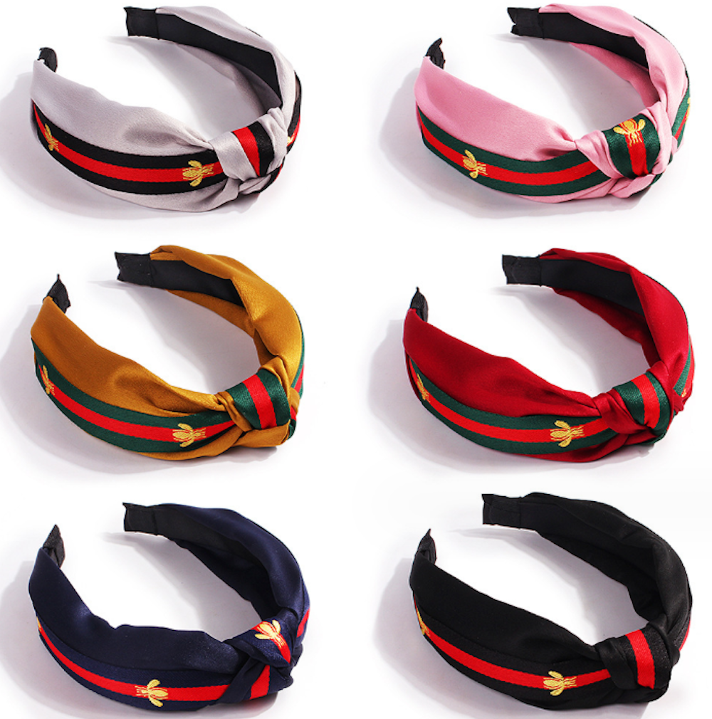 2 Pack Bee Knot Hairband Minimalist Headband Thick Headband British Style Hairband Hair Hoop Fabric Headband - Zealer