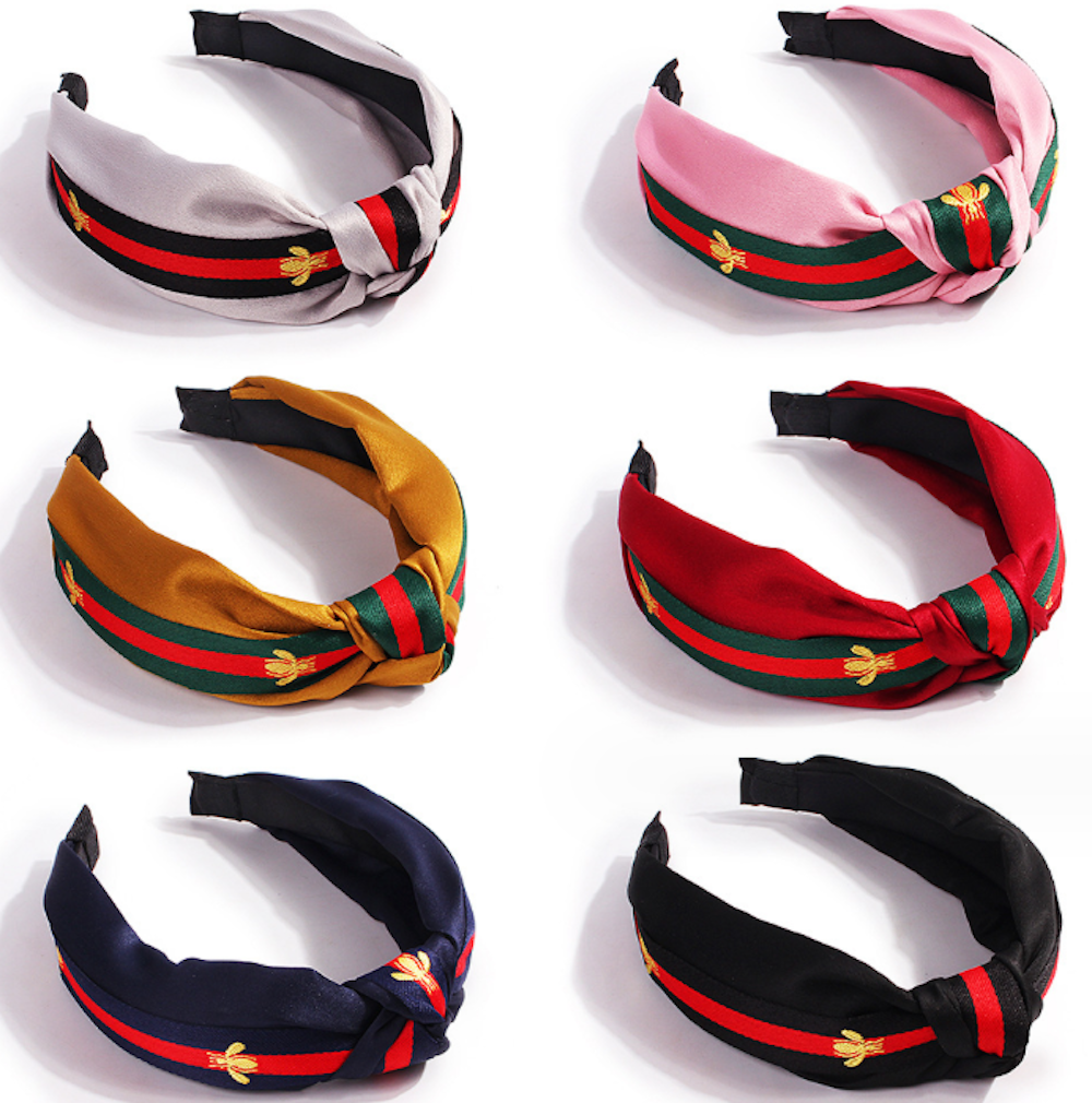 2 Pack Bee Knot Hairband Minimalist Headband Thick Headband British Style Hairband Hair Hoop Fabric Headband