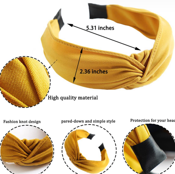 2 Pack Knot Hairband Minimalist Headband Thick Headband British Style Hairband Hair Hoop Fabric Headband