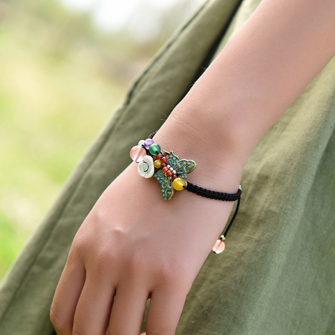 Red Agate Bead Chinese Bracelet Statement Bracelet Infinity Charm Bracelet Unique Gift