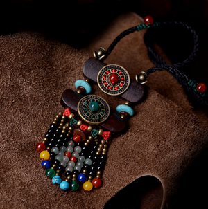 Vintage Colorful Jade Beads Tassels Necklace Waves Necklace - Zealer
