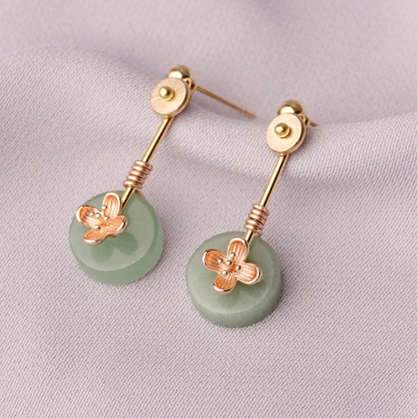 Vintage Green Jade Earrings Stud Earrings Dangle Earrings
