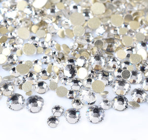 450 pcs 2mm - 6mm Resin clear crystal round Rhinestones Flatback Mix SIZE ~ M1-23 [By Zealer] - Zealer