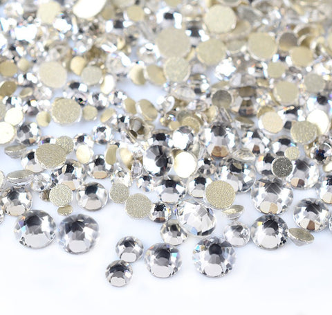 450 pcs 2mm - 6mm Resin clear crystal round Rhinestones Flatback Mix SIZE ~ M1-23 [By Zealer]