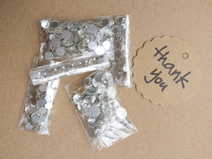 450 pcs 2mm - 6mm Resin clear crystal round Rhinestones Flatback Mix SIZE ~ M1-23 [By Zealer] - Zealer